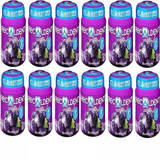 Recaldent Grape Mint Gum Bottles Dental CPP-ACP 140g x 12 Sugar-less Pepper JP