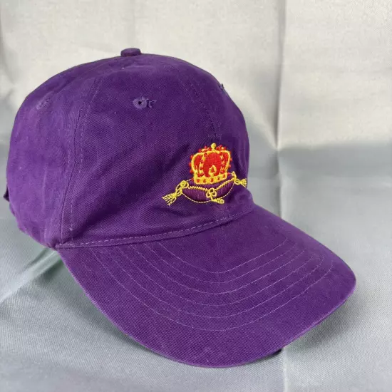 Crown Royal Hat Black Purple Script Logo Crown Embroidered Strapback