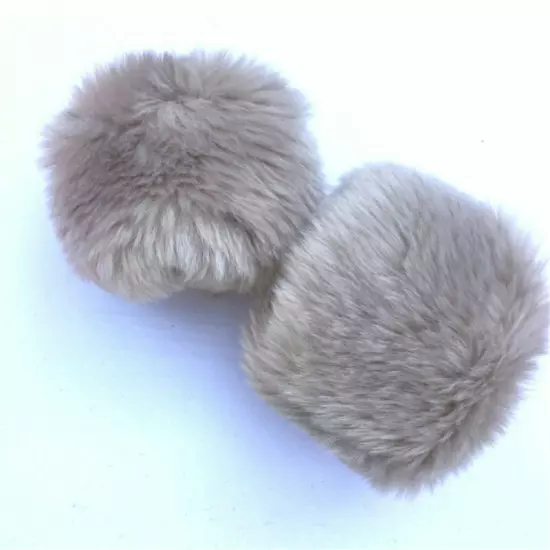 Chic Winter Warm Women Faux Fur Fluffy Elastic Wrist Cuffs Arm Warmer Plush