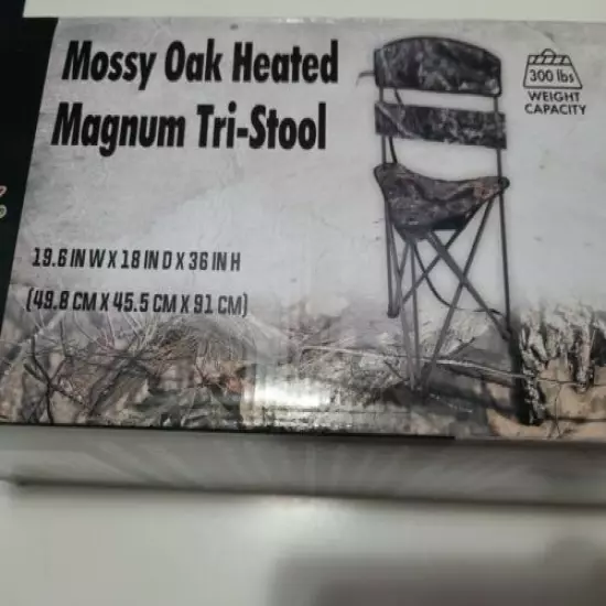 Mossy Oak Folding Heated magnum tri-stool 300lb capacity 