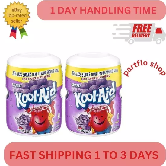 2-Pack Kool-Aid Grape MixGood Source of Vitamin C, Makes 8 Quarts, 19 Oz