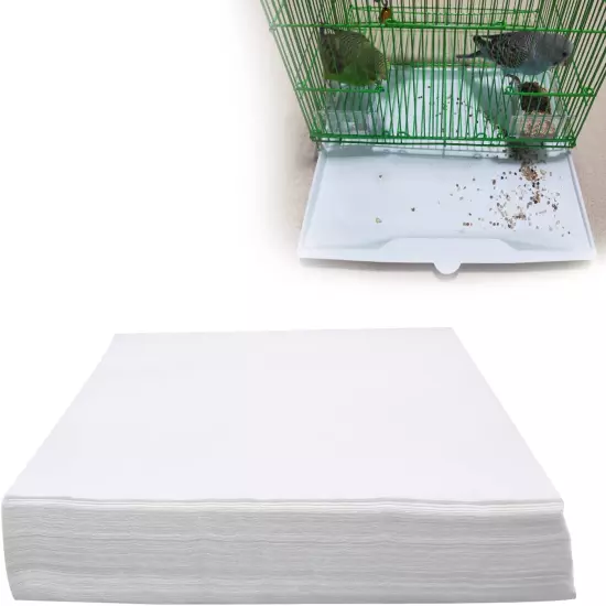 Bird Cage Liner Papers, Non-Woven Bird Cage Liners, 100 Sheets Precut Absorbent 