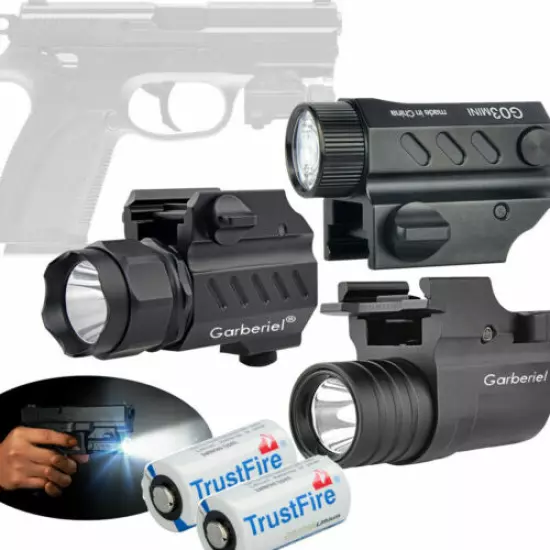 Tactical Pistol LED Gun Flashlight 20000lm Torch Light for 20mm Picatinny Rail