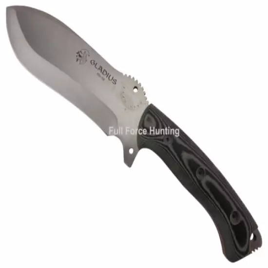 J&V Adventure Knives Gladius Black Micarta Fixed Blade Survival Hunting Knife