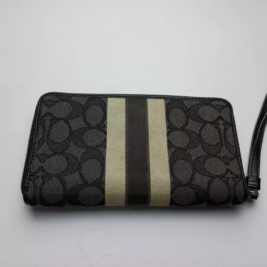 Coach Signature Dempsey Large Zip Around Phone Wallet Wristlet 