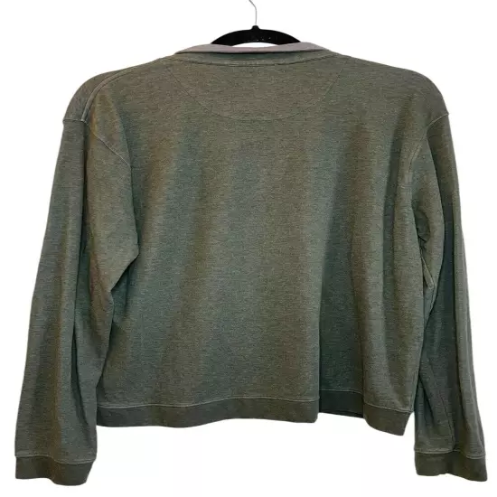 Johnnie O Sweater Men’s Large Green Gray Pullover Sweatshirt Performance Golf