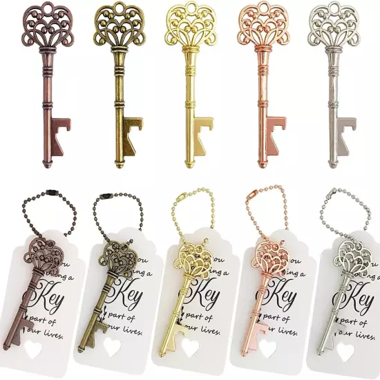 WODEGIFT 100 PCS Wedding Favors Key Bottle 5 colors mix and match 