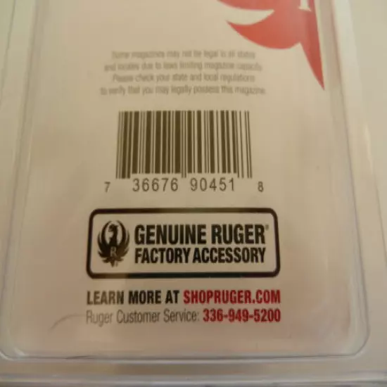 Ruger Factory Magazine Holds 10 Rnds 22LR; BX-1; Fits 10/22; 3 Pack; 90451