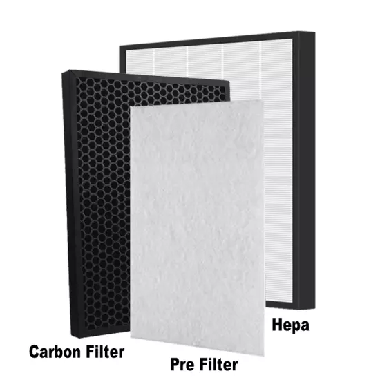 2 in 1 HEPA and Carbon Filter For Rowenta Pure Air PU3040 PU3040F0 PU3040U0