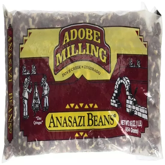 Adobe Milling Dried Anasazi Beans 16oz Bag Pack of 6 - Free Shipping USA