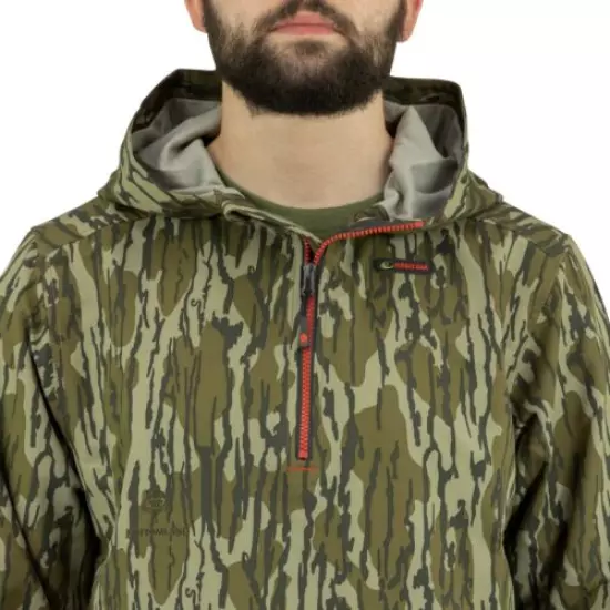 Mossy Oak Mid Season Anorak, Hooded Pullover Water Repellent Jacket for Men