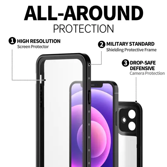 Waterproof Case For iPhone 12 Pro Max Life Shockproof Cover w/ Screen Protector