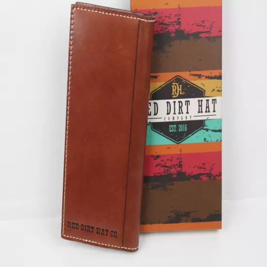 Red Dirt Hat Rodeo Wallet Embossed Ivory Inlay Western Cowboy Genuine Leather