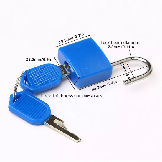 Suitcase Locks with Key Small Luggage Padlocks Metal Padlocks Mini Keyed Padlock