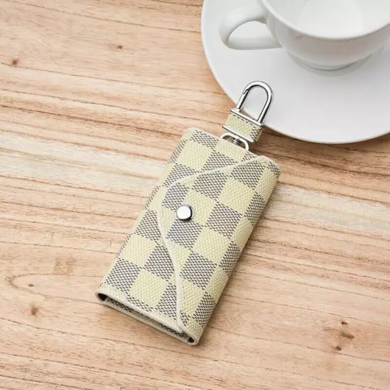 Genuine Leather Key Holder Case Keychain Pouch Bag Car Wallet Key Ring Unisex'