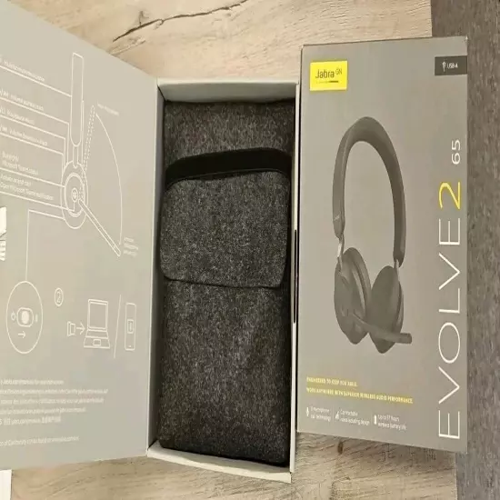 Jabra Evolve2 65 UC Wireless Headset Link380c Bluetooth USB-C