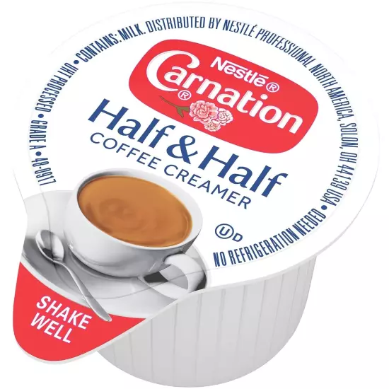 Nestle Coffee Creamer Half and Half, Made with Real Dairy, 0.304 fl oz Tubs P...