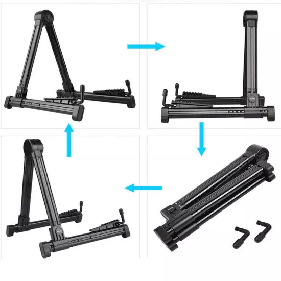 A-Frame Guitar Stand Floor Universal Alloy for Acoustic Classical Electric Bass