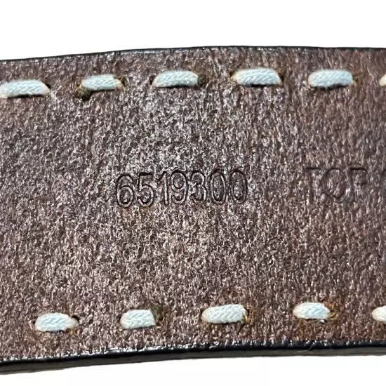 Brown Leather Belt Men’s Sz Medium 1.5 in Wide Western White Stitching Detail 