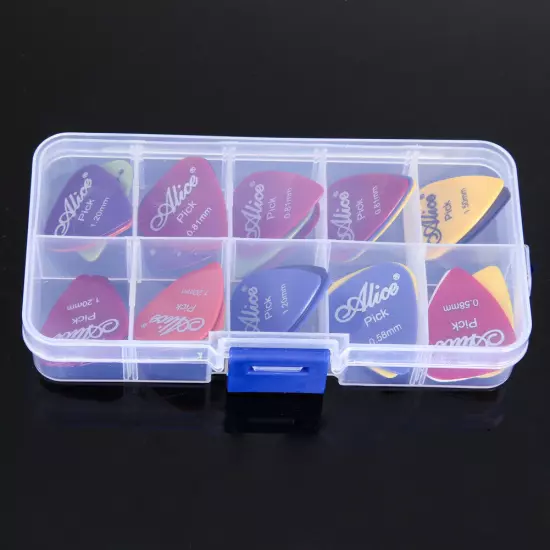 100 x Guitar Picks Acoustic Electric Plectrums 0.58/0.71/0.81/0.96/1.2/1.5 W Box