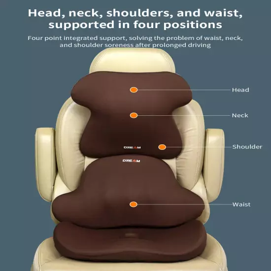 Car Seat Cushion Driving Headrest lumbar Support Car Neck Pillow Waist Seat Pad