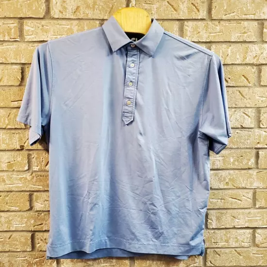 Footjoy FJ Golf Polo Shirt Men Shirt Size Large Light Blue Polyester Spandex