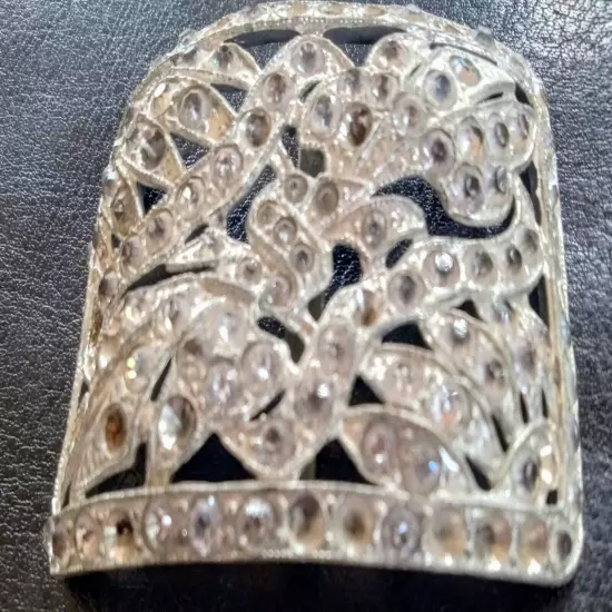 Men's Or Women's Silver Rhinestone Western Wear Bolo Slide. Vintage. 43 G.