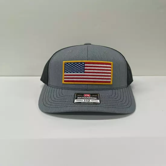 Richardson 112 American Flag 6 Panel Adjustable Snapback Trucker Mesh Hat