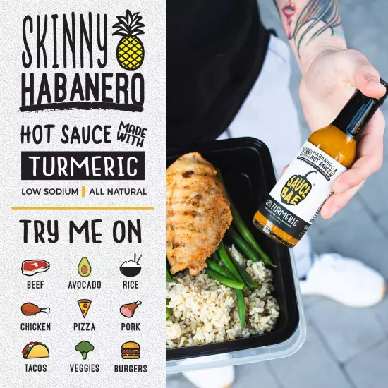 SAUCE BAE Skinny Habanero Hot Sauce - With Pineapple & 5 Fl Oz (Pack of 1) 