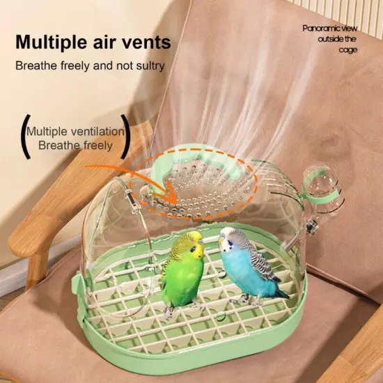 Indoor Outdoor Birdcage with Waterer Use Easy Observation Bird Carriers Box