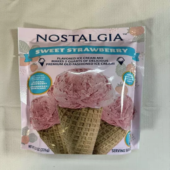 Nostalgia Ice Cream Mix. Set of 3 - Vanilla, Chocolate and Strawberry. Exp 2025