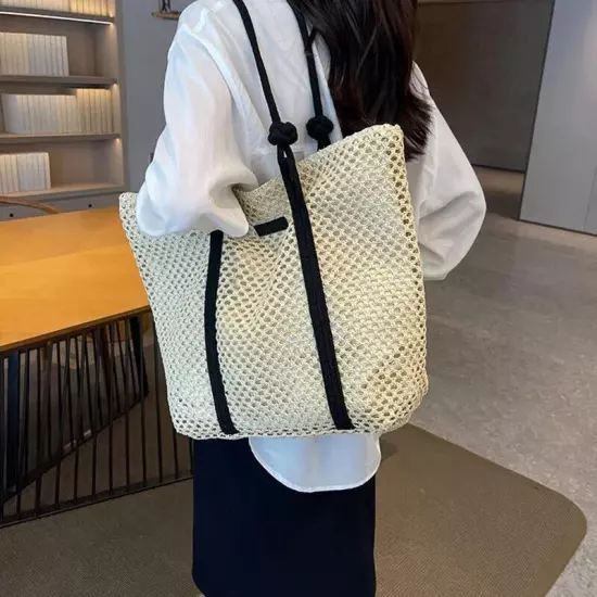 Ladies Woven Handbag Women Beach Bag Shopper Tote Top-Handle Bags Shoulder Bags