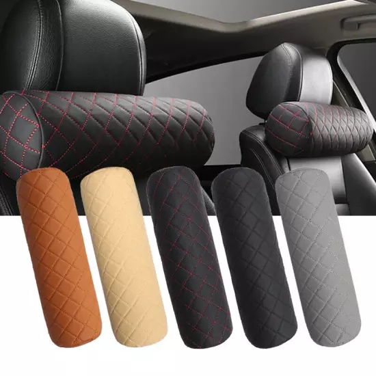 Car Seat Neck Pillow Headrest Leather Memory Chair Cervical Pillow Protector