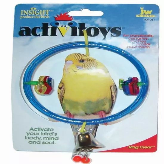 JW Pet Activitoy Ring Clear Brightly Colored Hanging Ring Bird Toy - 3 Pack