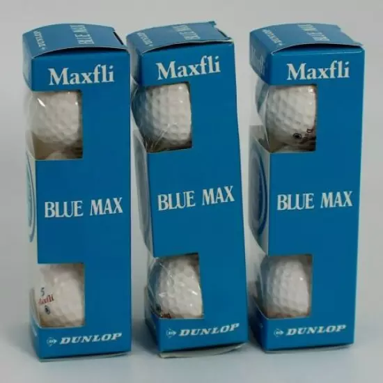 Vintage 9 Maxfli Dunlop BLUE MAX Golf Balls White NOS