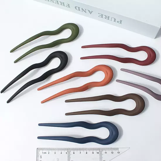 Women Hair Pin U Shaped Fork Stick French Fashion Hairstyle Resin Hair Clips