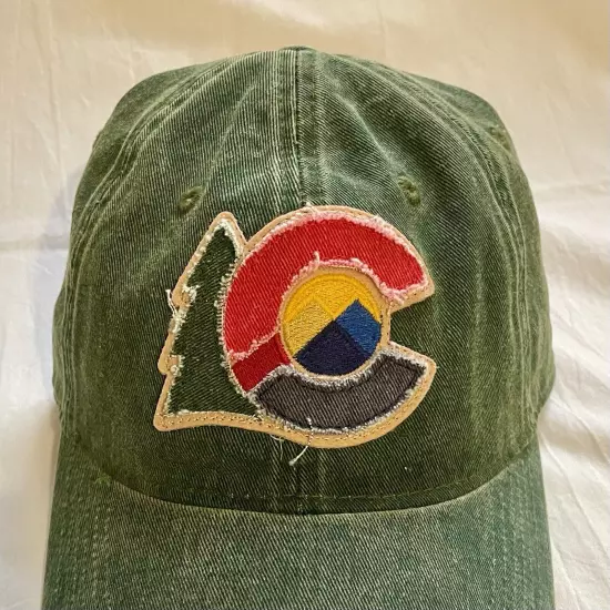 Rocky Mountain Colorado Hat, Green Snapback Mountain Baseball Hat, Ski Colorado 