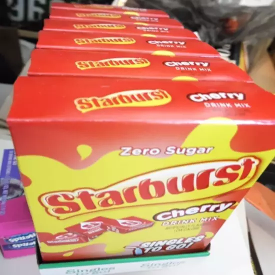 Starburst CHERRY Singles To Go Drink Mix 6 BOXES (36 Packets) NEW Free Shipping