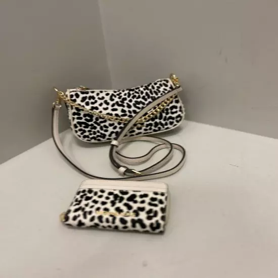 Michael Kors Carmela Leather Small Pouchette Crossbody Bag Combo -Lt Cream Multi