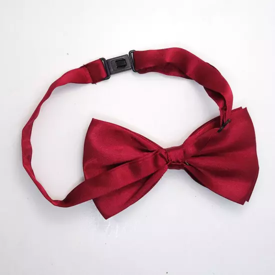 Men Bowtie Classic Wedding Party Bow Tie Solid Color Adjustable Necktie