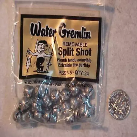 192 NEW Water Gremlin Removable Split Shot FISHING SINKERS SIZE 5 -8 BAGS ICE 