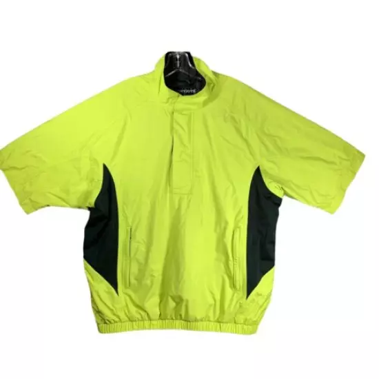 FootJoy DryJoys Men’s Size L Short Sleeve Golf Windbreaker Weather Jacket Yellow