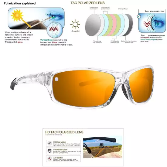 Men Polarized Sunglasses Driving Pilot Uv400 Fishing Eyewear Sport Glasses Usa