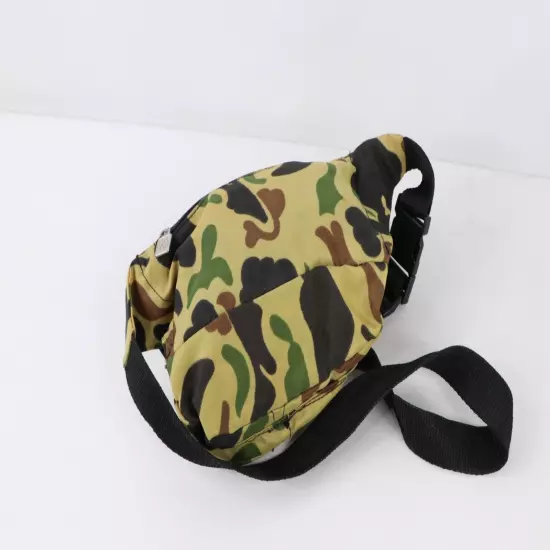 Vtg 90s Streetwear Distressed Camouflage Festival Fanny Pack Belted Waist Bag