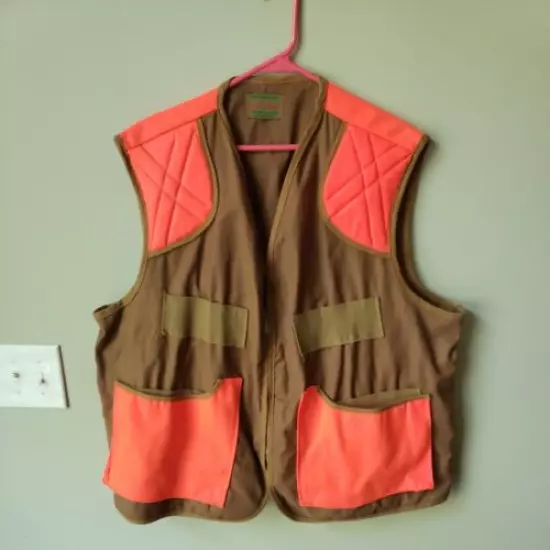 Vintage CanvasBak Canvas Tan Blaze Orange Hunting Shooting/Hunting Vest 