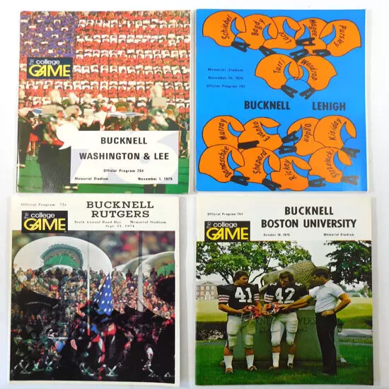 Lot of (16) Different 1964 to 1975 Bucknell College Football Programs