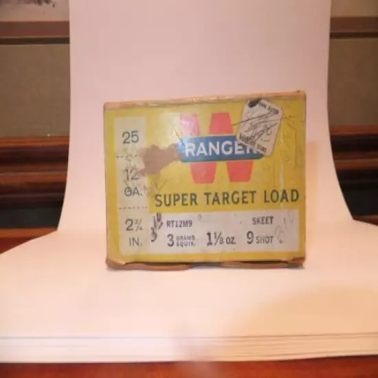 Vintage Winchester RANGER 12 GA Super Target Shotgun Empty Box 1/18 #9 skeet