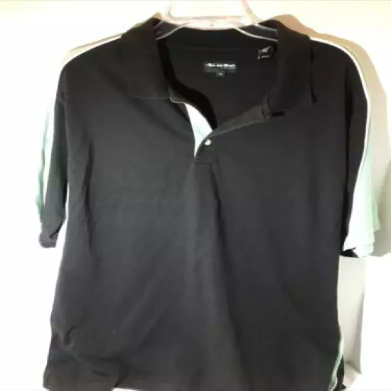 Bolle Tennis Mens Short Sleeve Black Green Polo Shirt Extra Large.