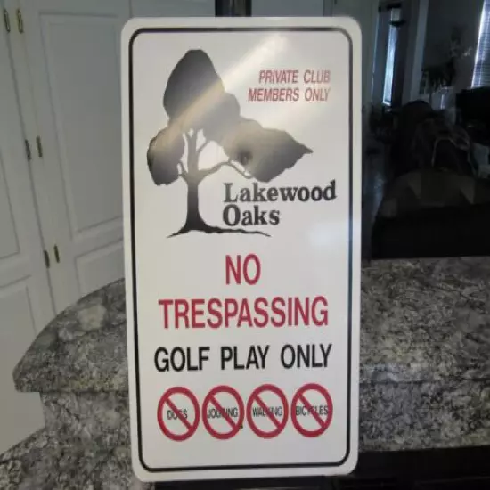 Golf Course Property No Trespassi Metal Sign Golf Course Green & White 24" x 16"