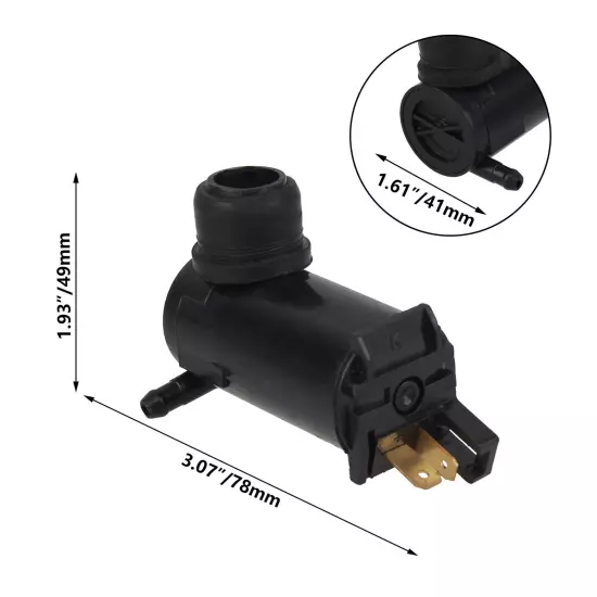 Black Windshield Washer Pump Large Hole Universal Type for vehicle 24V,Plastic